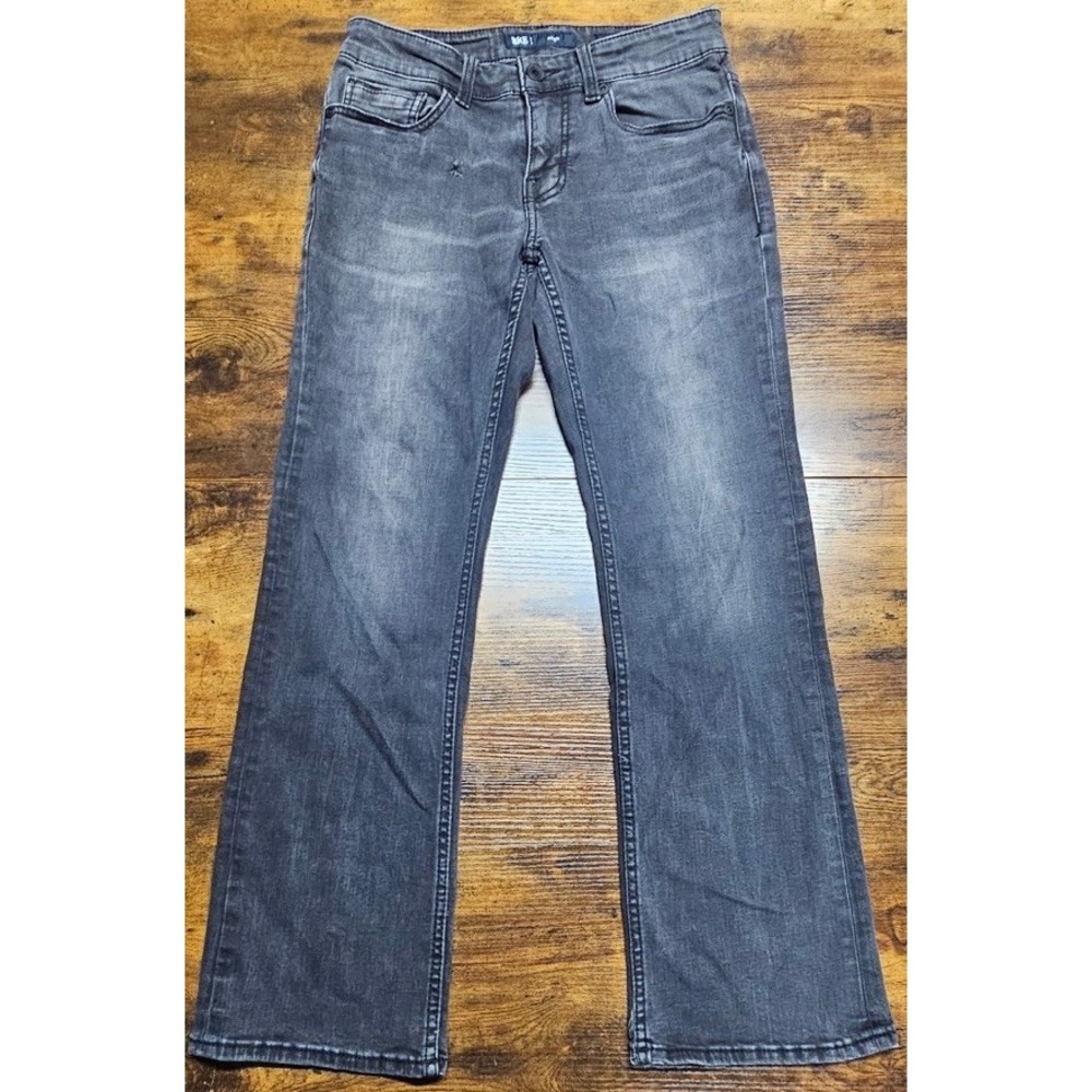 BKE Aiden Jeans Men's 29x30 Black Crinkle Straight Fade Leg Stretch Denim